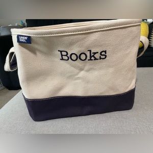 Lands end tote basket - Navy and Cream